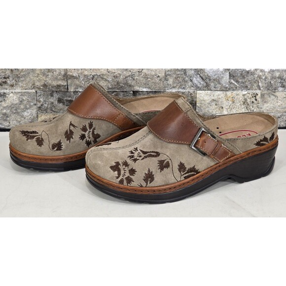 Klogs Austin Tapestry Clogs Suede Slip Resistant Arch Support Taupe Women 9.5 M - Picture 3 of 14